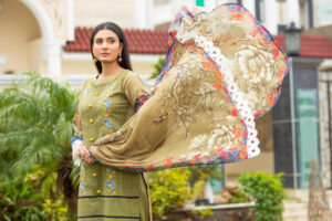 Green dress wear by a girl in dubai