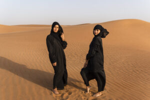 women wearing abaya