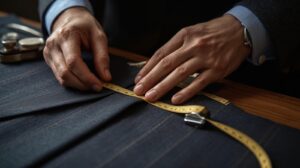 Professional tailor stitching custom suit in Abu Dhabi