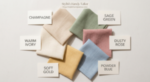 Best Eid outfit colours for Dubai heat 2026 - sage green, champagne, blush, powder blue