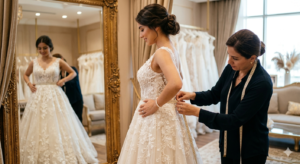 Bridal wear alterations in Sharjah - wedding dress fitting and resizing