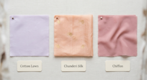 Cotton vs Silk vs Chiffon fabric comparison for Eid outfits in Dubai heat