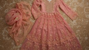 Custom Pakistani sharara anarkali suit Eid 2026 Dubai tailor