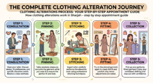 How clothing alterations work in Sharjah - step by step appointment guide