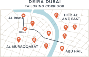 the tailoring corridor Al Rigga, Hor Al Anz East, Al Muraqqabat, and Abu Hail