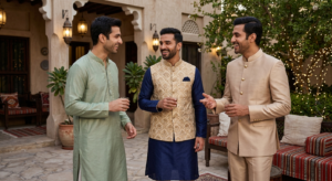 Custom Eid fusion outfits for men in Dubai