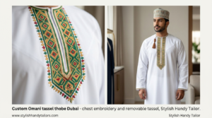 Custom Omani tassel thobe Dubai