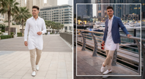 Pathani kurta with chinos Dubai Eid